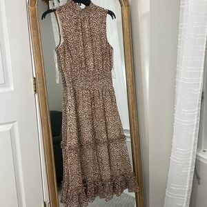 Leopard print long dress petite